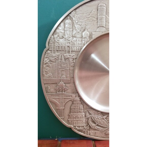 Vintage Royal Selangor Pewter Malaysia Hanging Charger Plate 8" Diameter - Picture 2 of 8